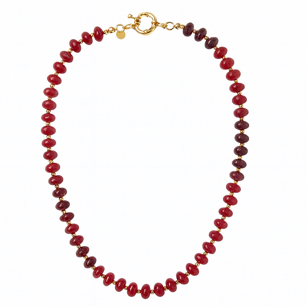 Custom Quartz Rondelle Gemstone Necklace