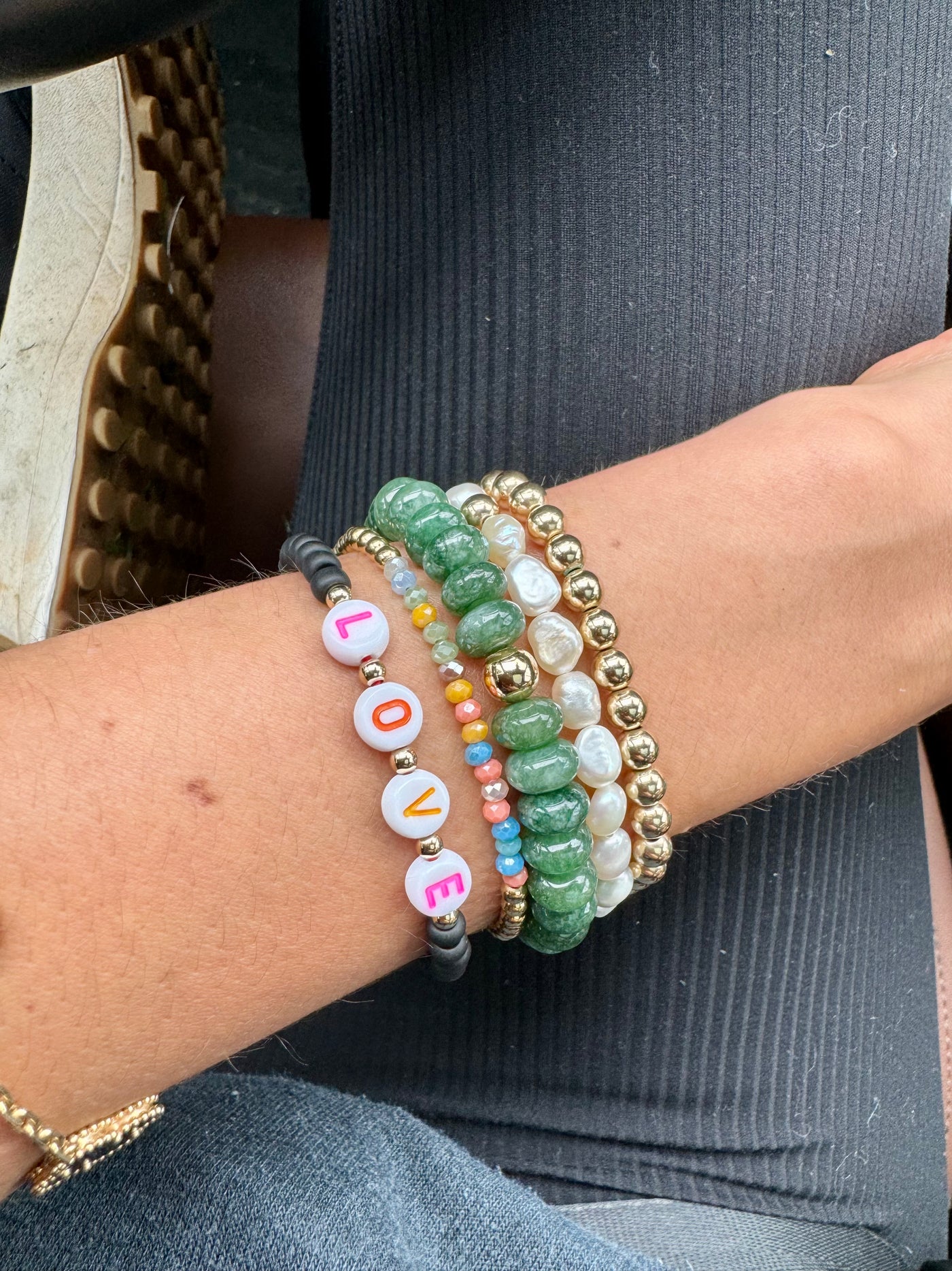 Jade Green Rondelle Stack