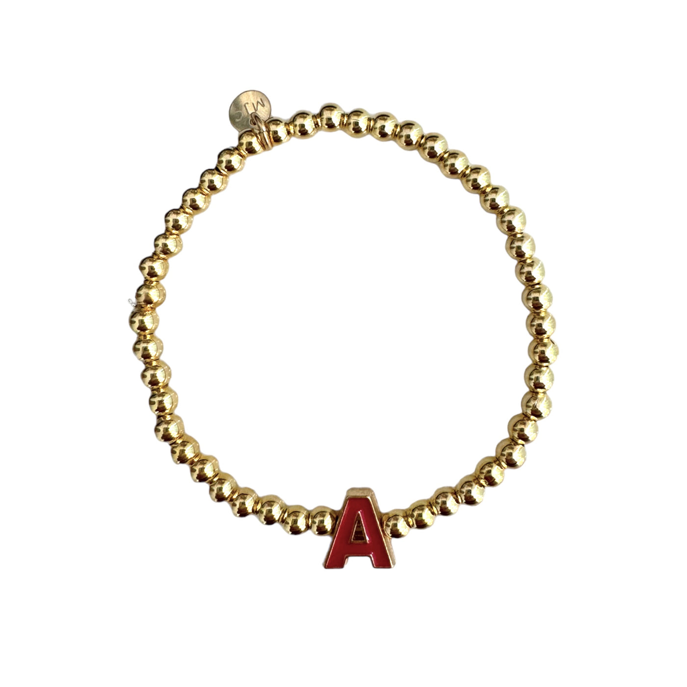 Enamel Initial Gold Ball Stack