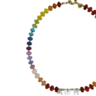 Custom Quartz Rondelle Gemstone Necklace