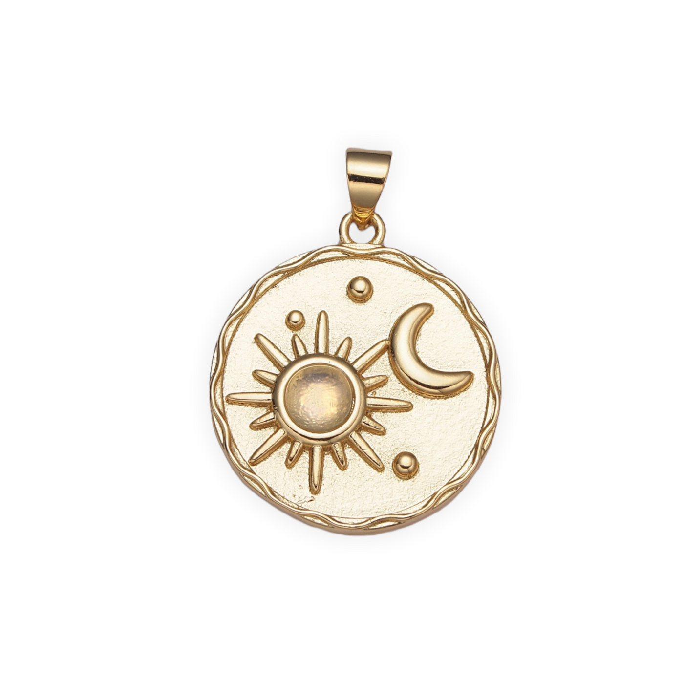 Gold Star Moonstone Charm