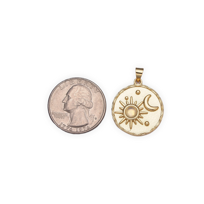 Gold Star Moonstone Charm