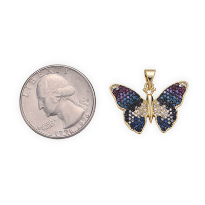 Blue Butterfly Crystal charm