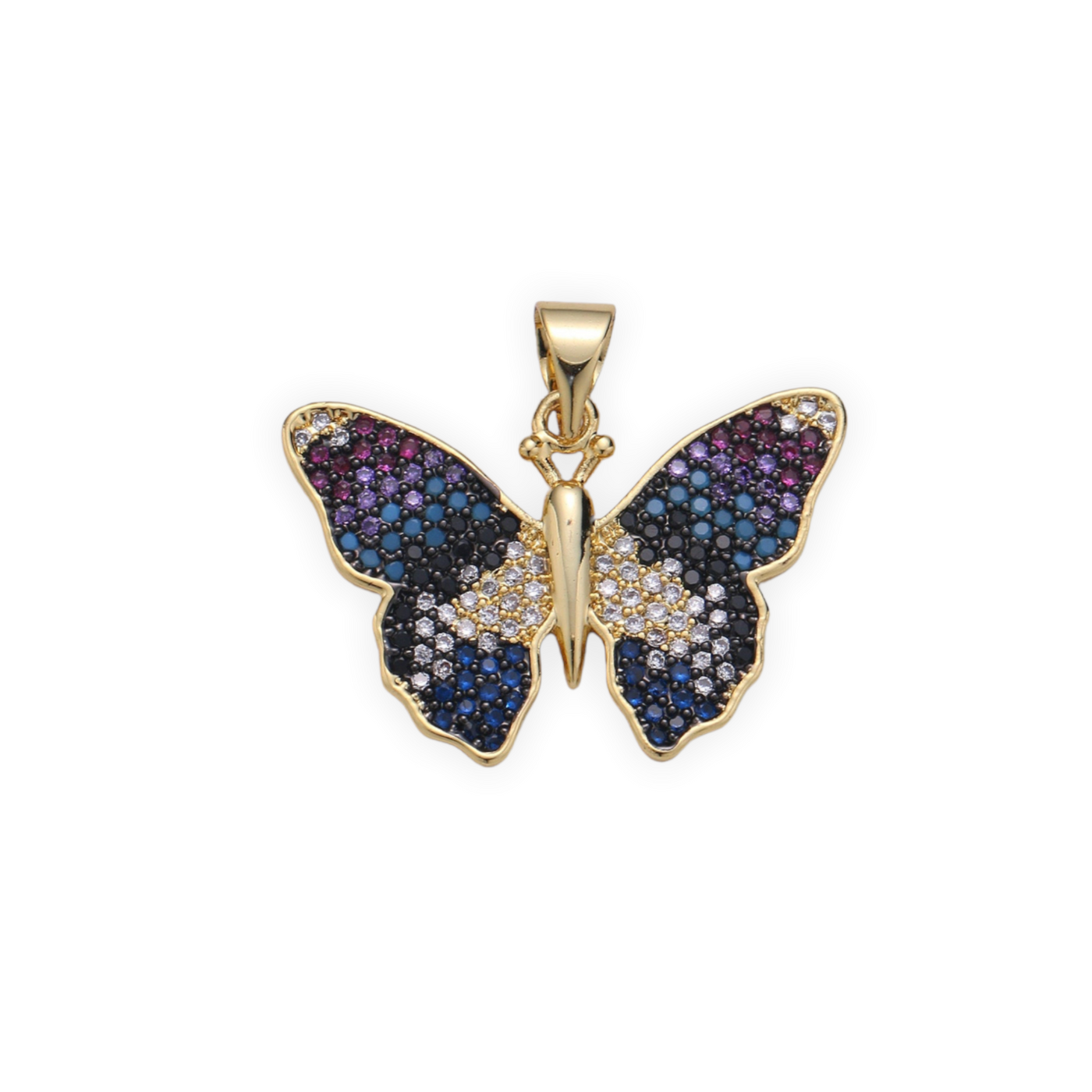 Blue Butterfly Crystal charm